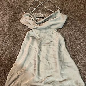 Sage green silk dress